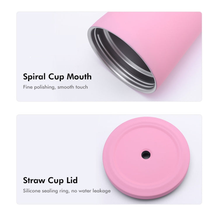 JUNSUNMAY 500ml 304 Stainless Steel Water Vacuum Bottle Coffee Cup with Lid and Straw