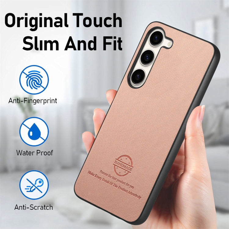 For Samsung Galaxy S21 5G Twill Fabric Leather Skin Back Phone Case