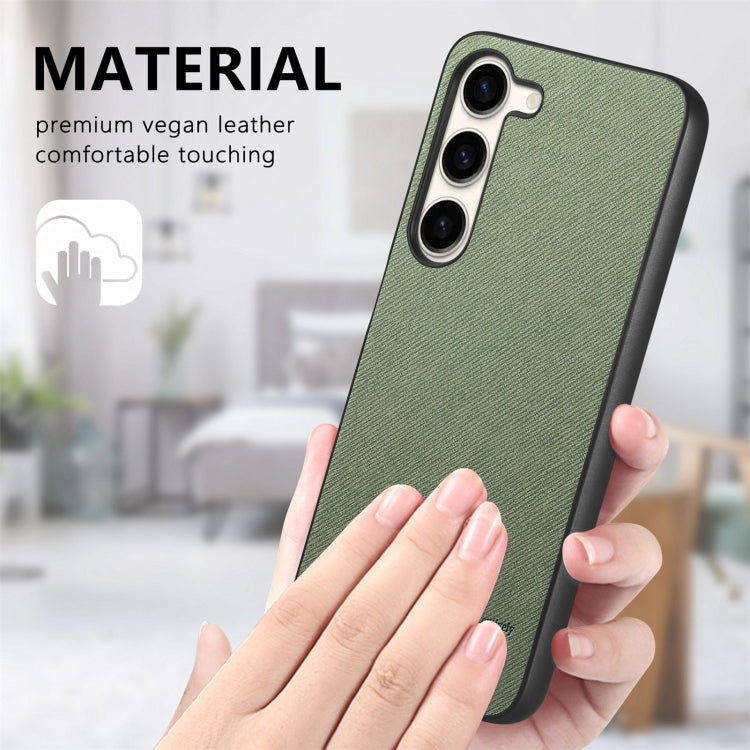 For Samsung Galaxy S21 5G Twill Fabric Leather Skin Back Phone Case