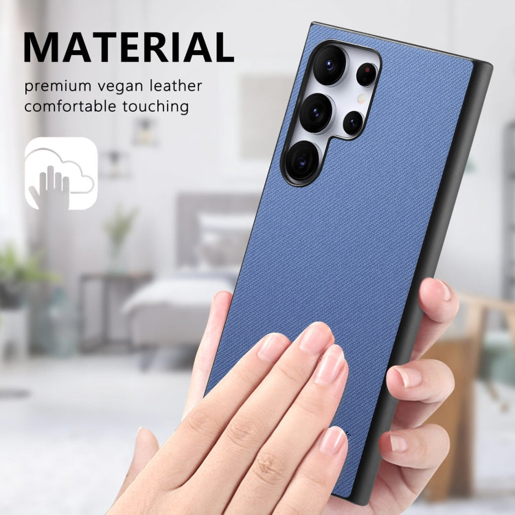 For Samsung Galaxy S21 Ultra 5G Twill Fabric Leather Skin Back Phone Case