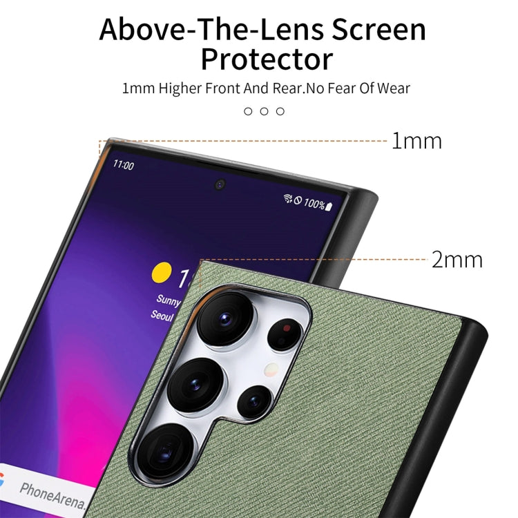 For Samsung Galaxy S21 Ultra 5G Twill Fabric Leather Skin Back Phone Case