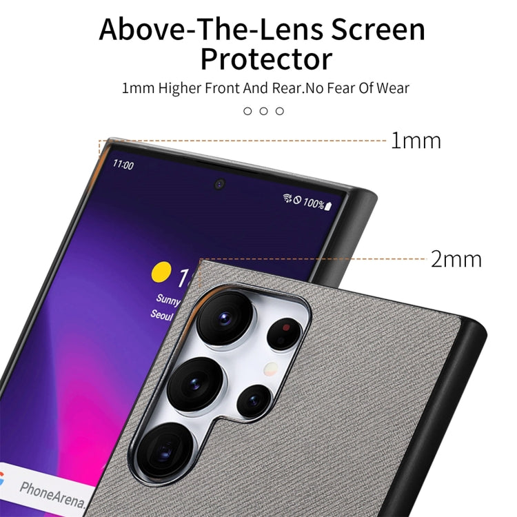 For Samsung Galaxy S21 Ultra 5G Twill Fabric Leather Skin Back Phone Case