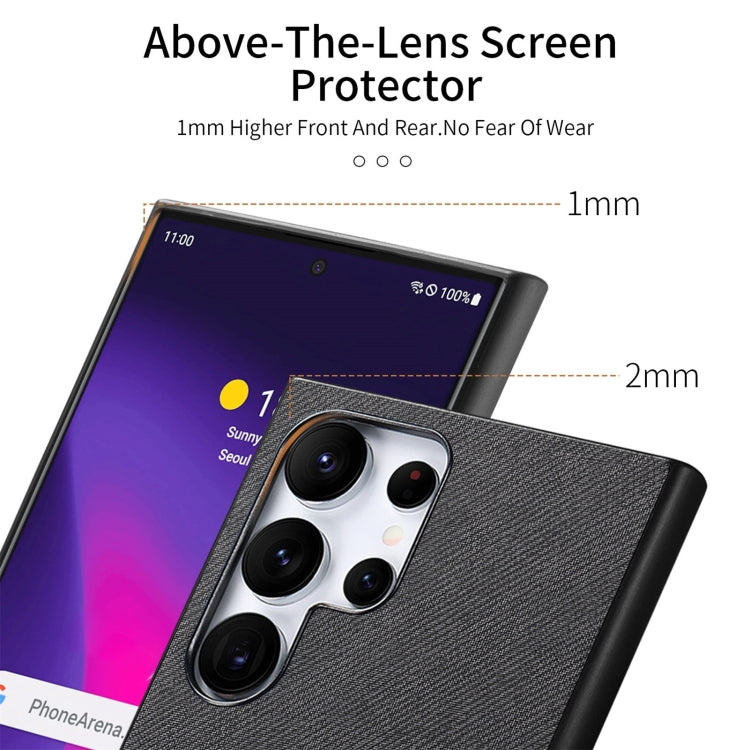 For Samsung Galaxy S21 Ultra 5G Twill Fabric Leather Skin Back Phone Case