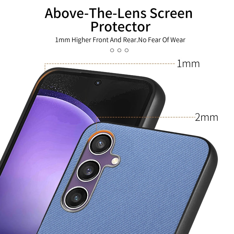 For Samsung Galaxy S21 FE 5G Twill Fabric Leather Skin Back Phone Case