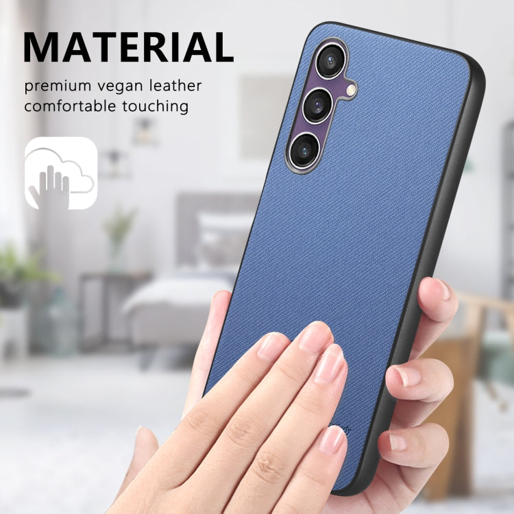 For Samsung Galaxy S21 FE 5G Twill Fabric Leather Skin Back Phone Case