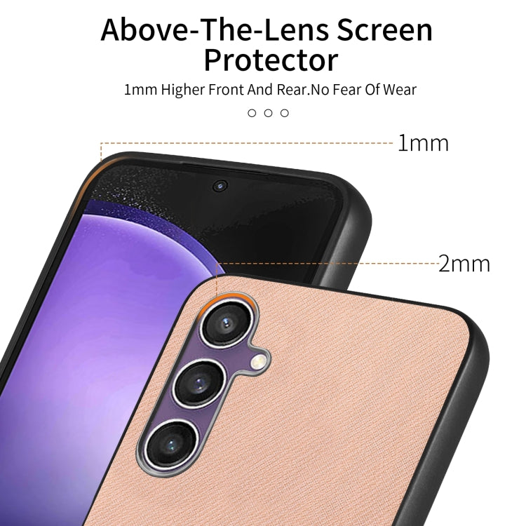 For Samsung Galaxy S21 FE 5G Twill Fabric Leather Skin Back Phone Case