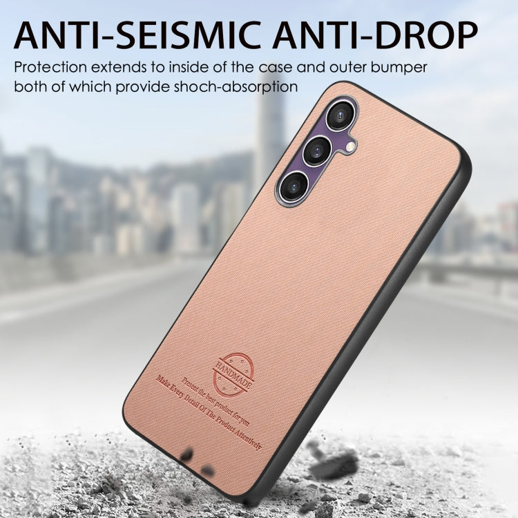 For Samsung Galaxy S21 FE 5G Twill Fabric Leather Skin Back Phone Case