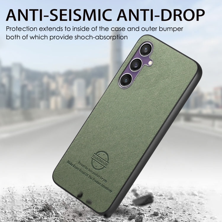 For Samsung Galaxy S21 FE 5G Twill Fabric Leather Skin Back Phone Case