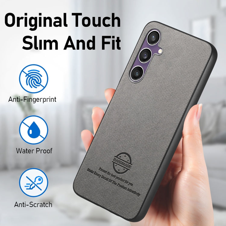 For Samsung Galaxy S21 FE 5G Twill Fabric Leather Skin Back Phone Case