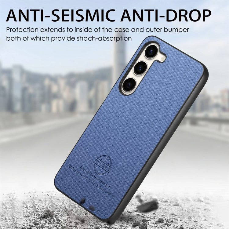 For Samsung Galaxy S22+ 5G Twill Fabric Leather Skin Back Phone Case