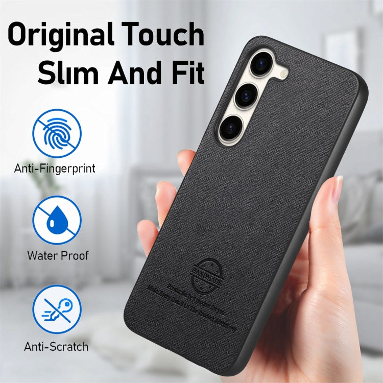 For Samsung Galaxy S22+ 5G Twill Fabric Leather Skin Back Phone Case