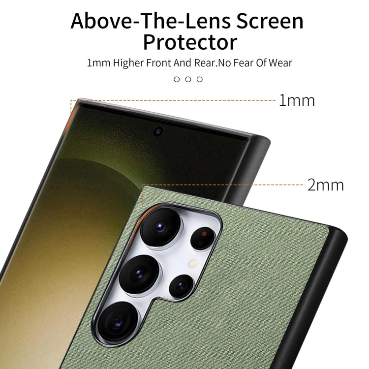 For Samsung Galaxy S22 Ultra 5G Twill Fabric Leather Skin Back Phone Case