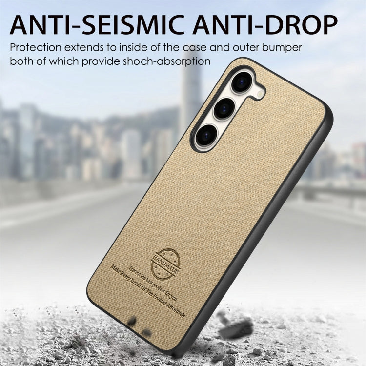 For Samsung Galaxy S23 5G Twill Fabric Leather Skin Back Phone Case