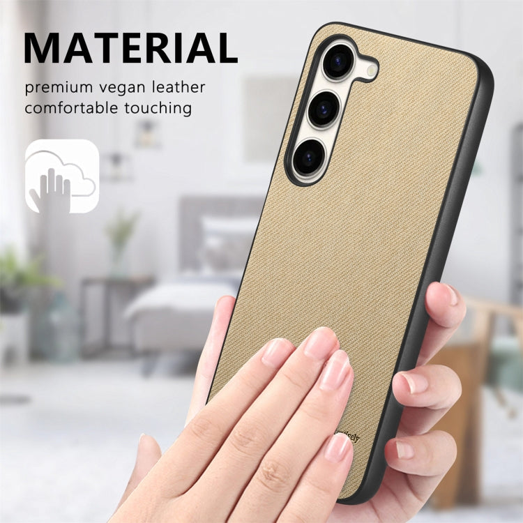 For Samsung Galaxy S23 5G Twill Fabric Leather Skin Back Phone Case