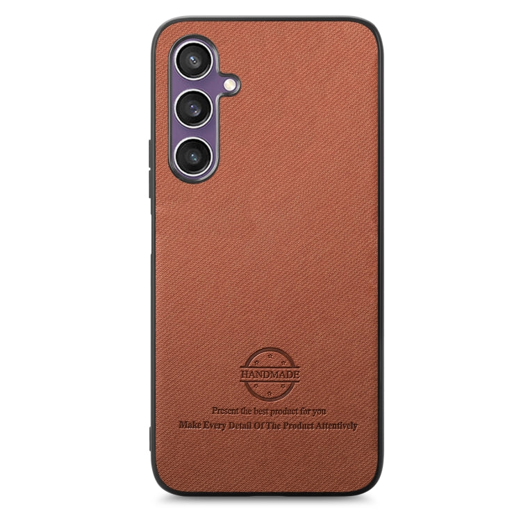 For Samsung Galaxy S23 FE 5G Twill Fabric Leather Skin Back Phone Case