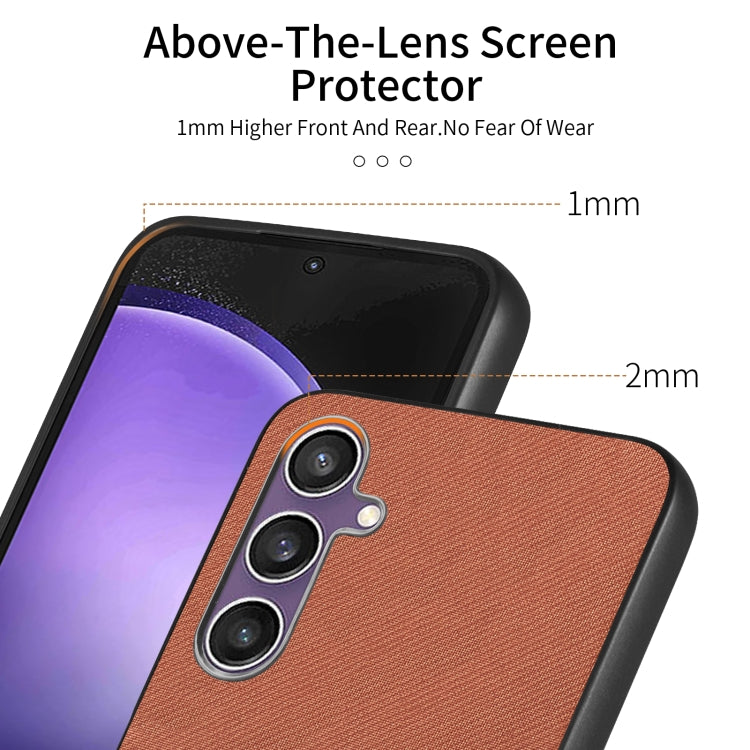 For Samsung Galaxy S23 FE 5G Twill Fabric Leather Skin Back Phone Case