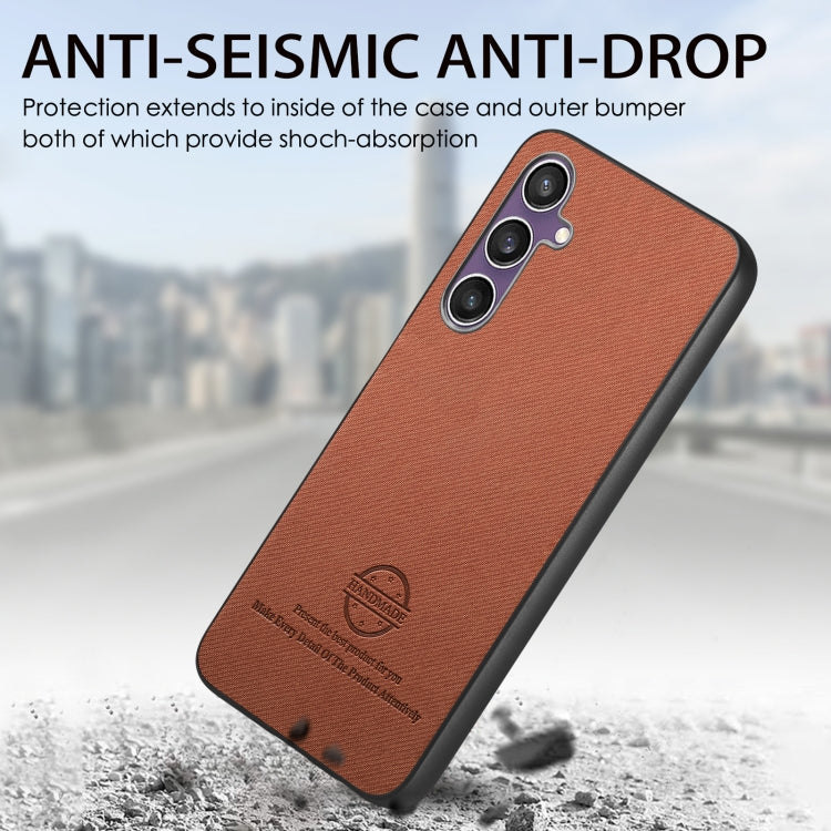 For Samsung Galaxy S23 FE 5G Twill Fabric Leather Skin Back Phone Case