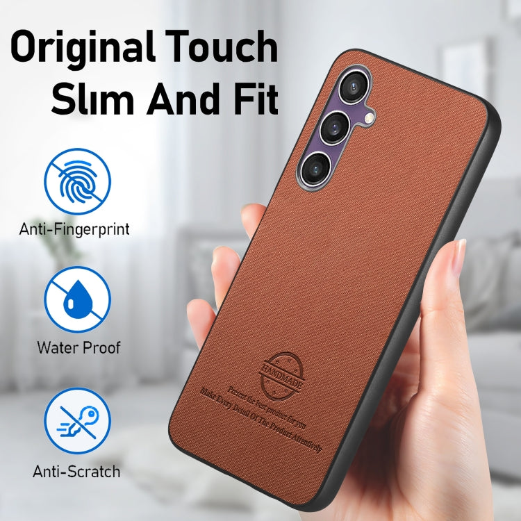 For Samsung Galaxy S23 FE 5G Twill Fabric Leather Skin Back Phone Case