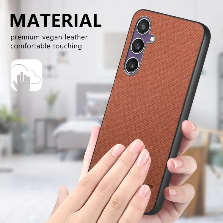 For Samsung Galaxy S23 FE 5G Twill Fabric Leather Skin Back Phone Case