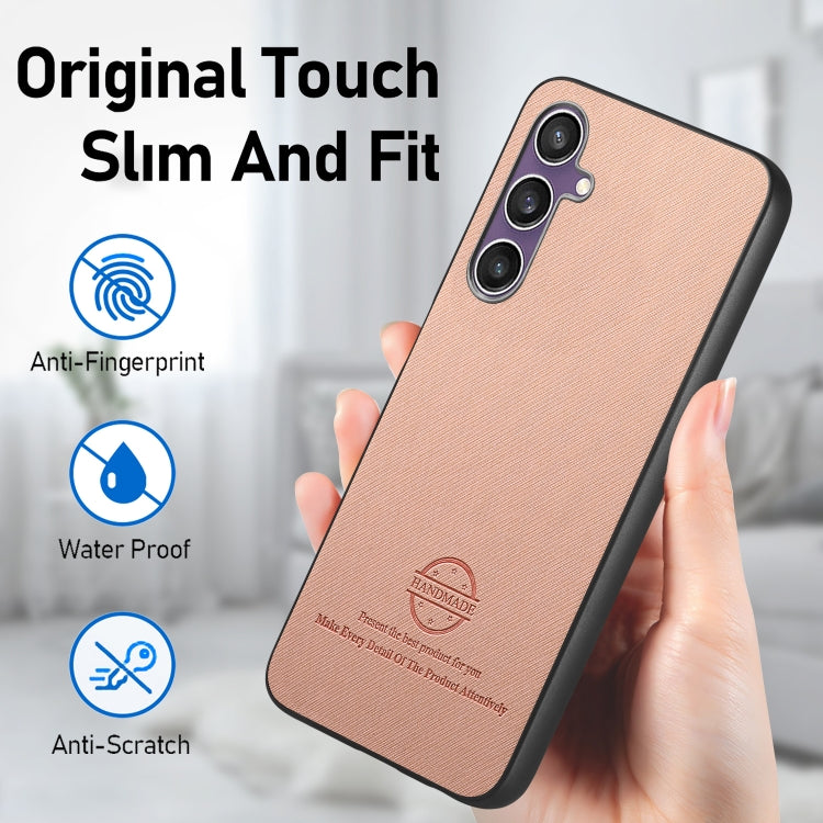 For Samsung Galaxy S23 FE 5G Twill Fabric Leather Skin Back Phone Case