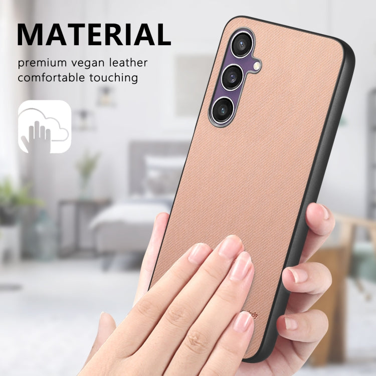 For Samsung Galaxy S23 FE 5G Twill Fabric Leather Skin Back Phone Case