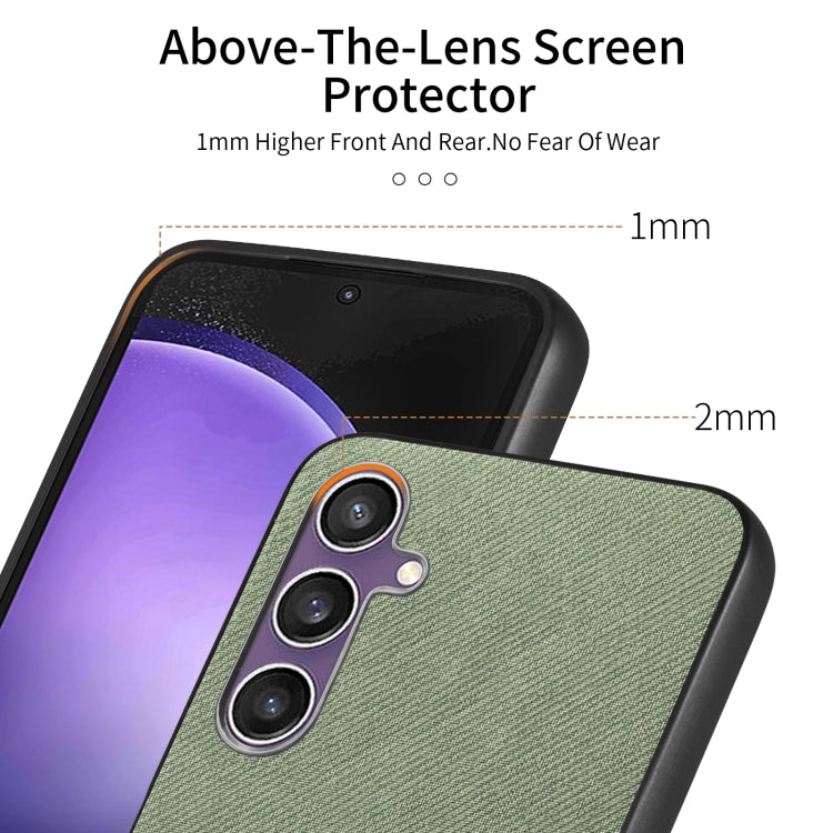 For Samsung Galaxy S23 FE 5G Twill Fabric Leather Skin Back Phone Case