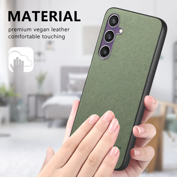For Samsung Galaxy S23 FE 5G Twill Fabric Leather Skin Back Phone Case