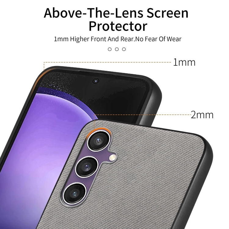 For Samsung Galaxy S23 FE 5G Twill Fabric Leather Skin Back Phone Case