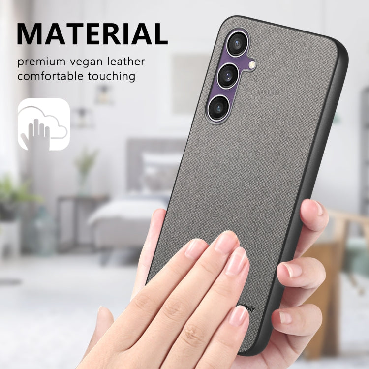 For Samsung Galaxy S23 FE 5G Twill Fabric Leather Skin Back Phone Case