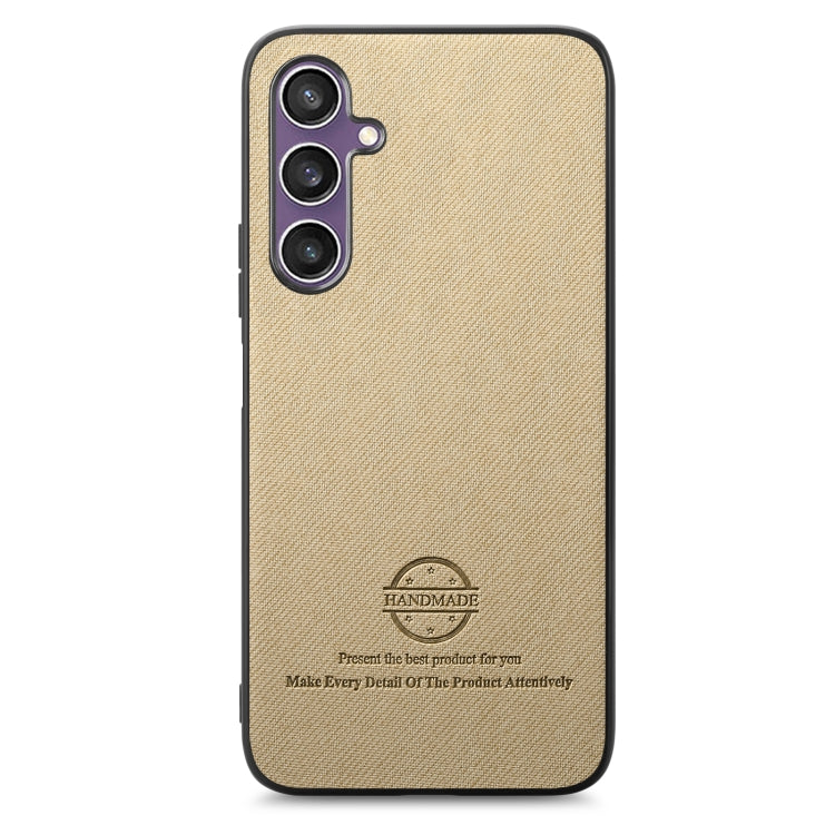 For Samsung Galaxy S23 FE 5G Twill Fabric Leather Skin Back Phone Case