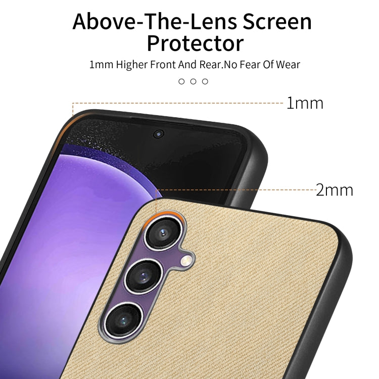 For Samsung Galaxy S23 FE 5G Twill Fabric Leather Skin Back Phone Case