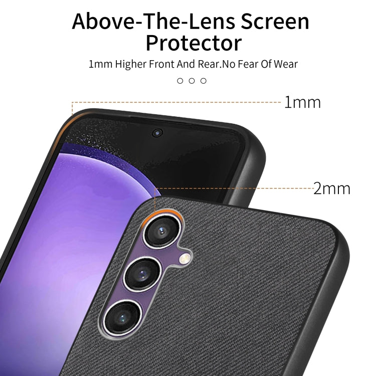 For Samsung Galaxy S23 FE 5G Twill Fabric Leather Skin Back Phone Case