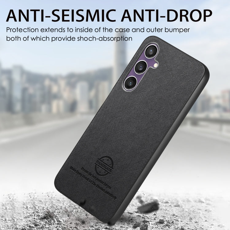 For Samsung Galaxy S23 FE 5G Twill Fabric Leather Skin Back Phone Case