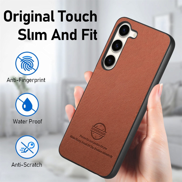 For Samsung Galaxy S24 5G Twill Fabric Leather Skin Back Phone Case