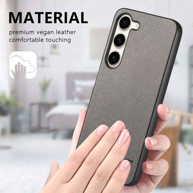 For Samsung Galaxy S24 5G Twill Fabric Leather Skin Back Phone Case