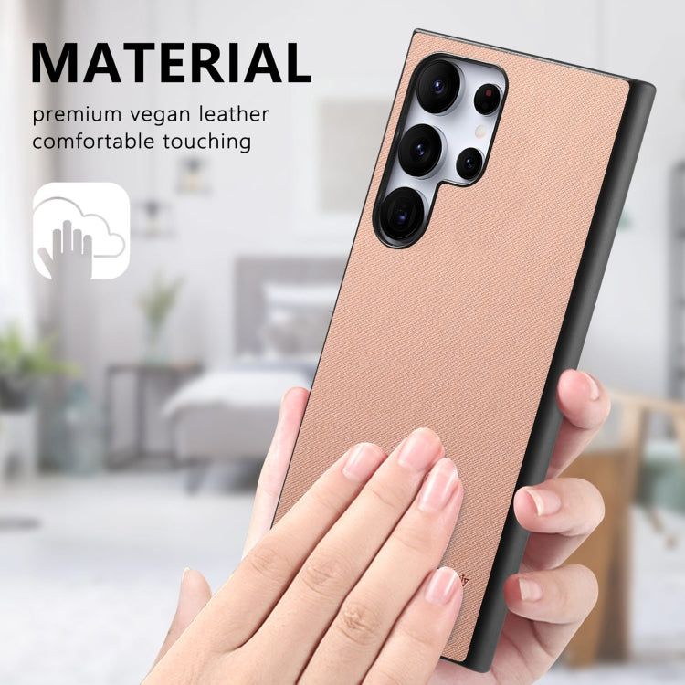 For Samsung Galaxy S24 Ultra 5G Twill Fabric Leather Skin Back Phone Case