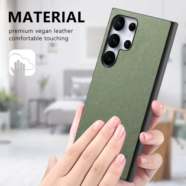 For Samsung Galaxy S24 Ultra 5G Twill Fabric Leather Skin Back Phone Case