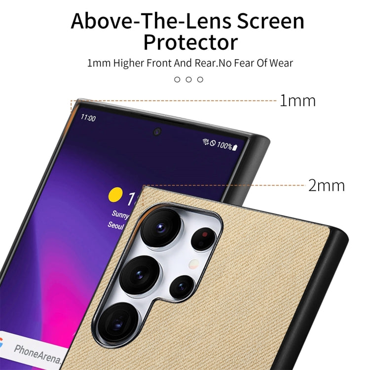 For Samsung Galaxy S24 Ultra 5G Twill Fabric Leather Skin Back Phone Case