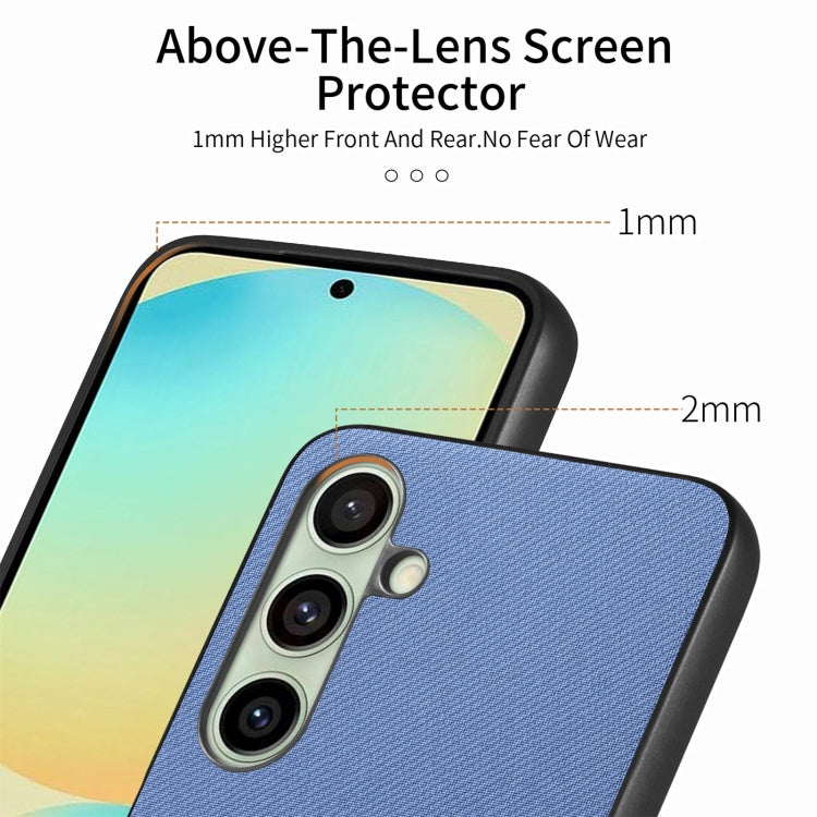 For Samsung Galaxy S24 FE 5G Twill Fabric Leather Skin Back Phone Case