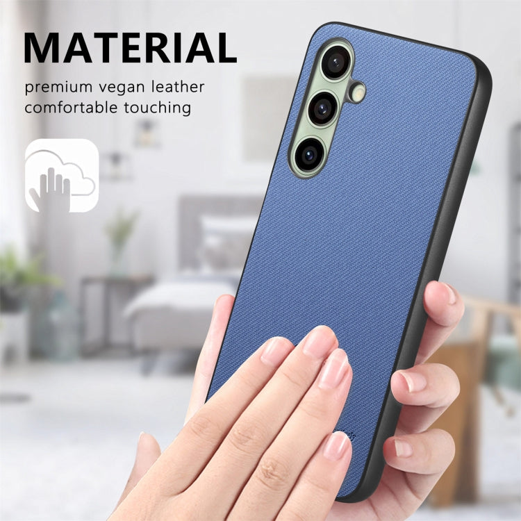 For Samsung Galaxy S24 FE 5G Twill Fabric Leather Skin Back Phone Case