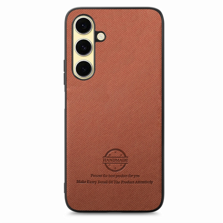 For Samsung Galaxy S24 FE 5G Twill Fabric Leather Skin Back Phone Case