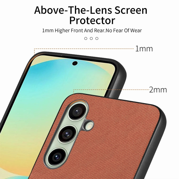 For Samsung Galaxy S24 FE 5G Twill Fabric Leather Skin Back Phone Case