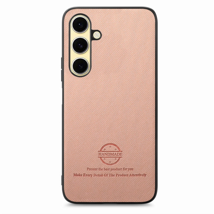 For Samsung Galaxy S24 FE 5G Twill Fabric Leather Skin Back Phone Case