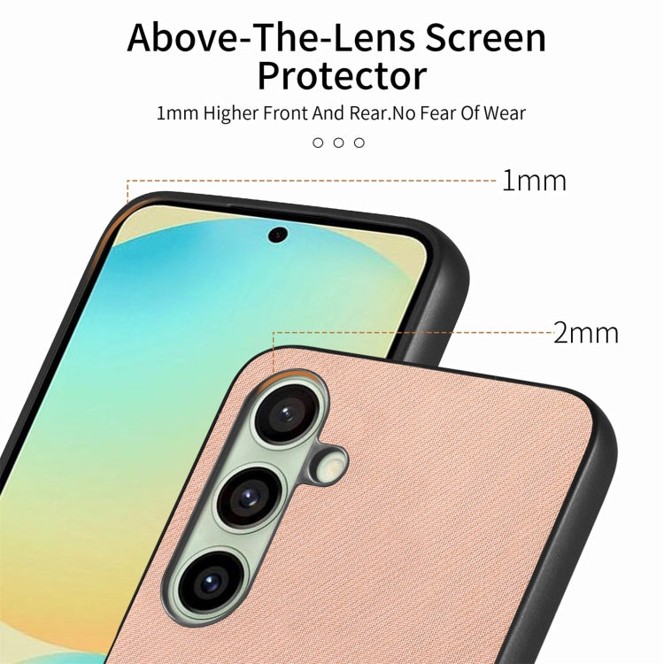 For Samsung Galaxy S24 FE 5G Twill Fabric Leather Skin Back Phone Case