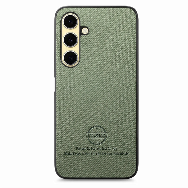 For Samsung Galaxy S24 FE 5G Twill Fabric Leather Skin Back Phone Case