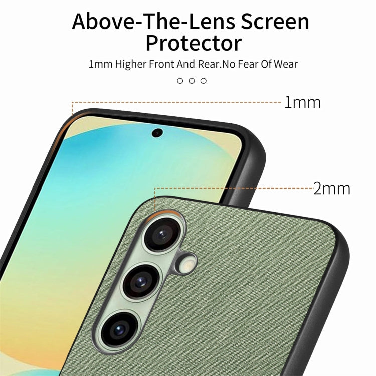 For Samsung Galaxy S24 FE 5G Twill Fabric Leather Skin Back Phone Case