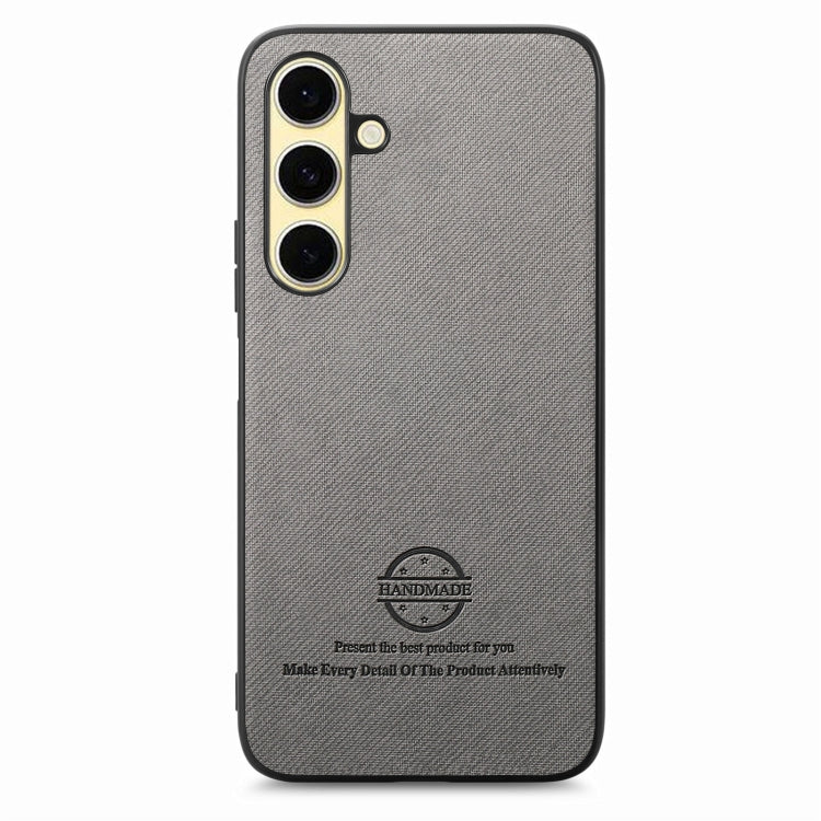 For Samsung Galaxy S24 FE 5G Twill Fabric Leather Skin Back Phone Case