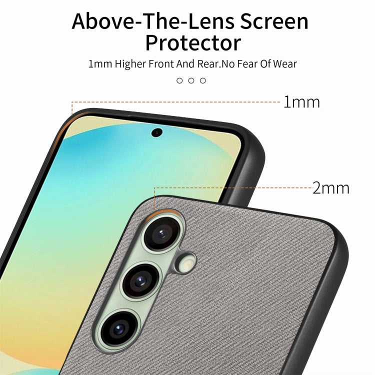 For Samsung Galaxy S24 FE 5G Twill Fabric Leather Skin Back Phone Case