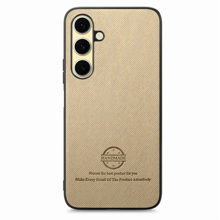 For Samsung Galaxy S24 FE 5G Twill Fabric Leather Skin Back Phone Case