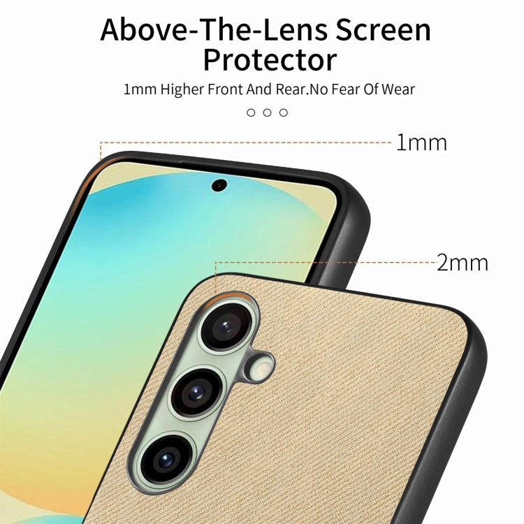 For Samsung Galaxy S24 FE 5G Twill Fabric Leather Skin Back Phone Case